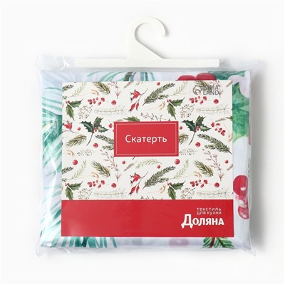 Скатерть новогодняя Доляна "Rowan" 145х110 см, 100% п/э