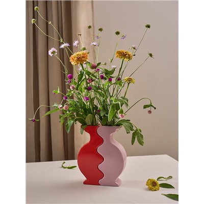 Набор из 2-х ваз Love Puzzle, 25 см, красная/розовая