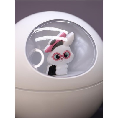 Настольный увлажнитель воздуха - ночник "Bunny in pink glasses", white, (портативный, USB)
