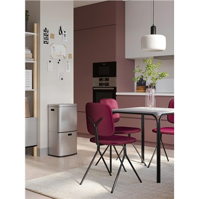 Стул Ror, Y, велюр, черный/пурпурный