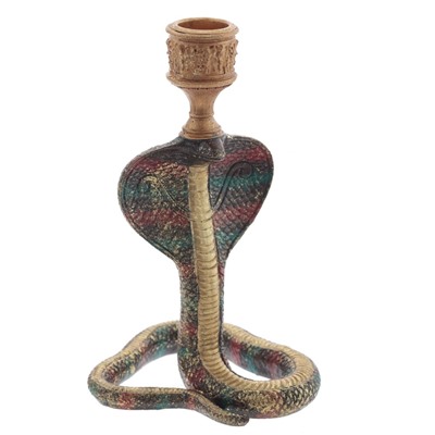 Подсвечник "Змея", L10 W10 H18 см, 2в.