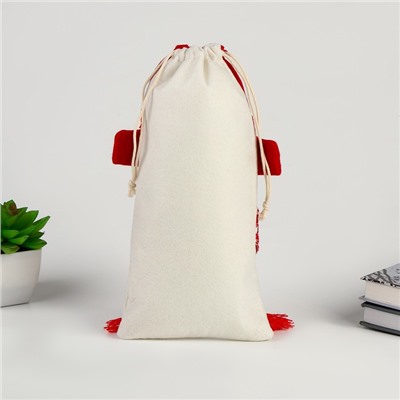 Мешок новогодний для подарков «Снеговик с шарфиком», 15×30 см