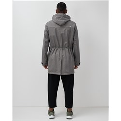 Парка спортивная мужская с капюшоном softshell серого цвета 9565Sr