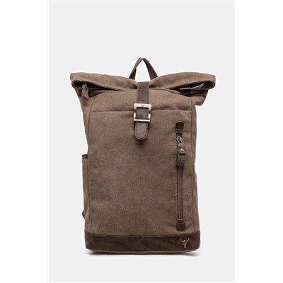 Plecak męski z ozdobną klamrą kolor brązowy