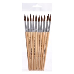 Кисть белка круглая № 9, ручка дерево