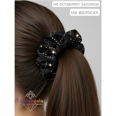 Резинка для волос объемная шелковая со стразами Арт:Р2/002