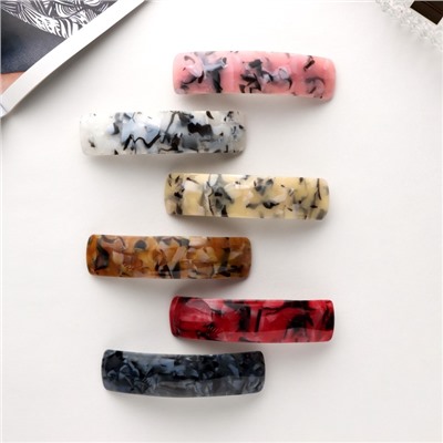 Заколка - автомат для волос «Сильва», мраморный принт, 9 см, МИКС