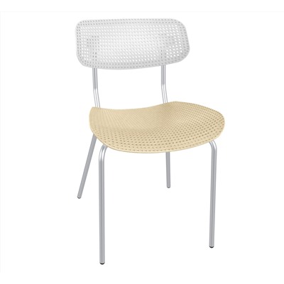 Стул офисный SHT-S85М
                        белый / бежевый / хром лак