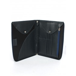 Папка натуральная кожа Croco-1304,  2отд,  2 отд,  8внут карм,  синий галант (256)  263594