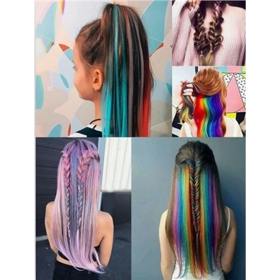 Накладная цветная прядь на заколке с переходом цвета Тип 14