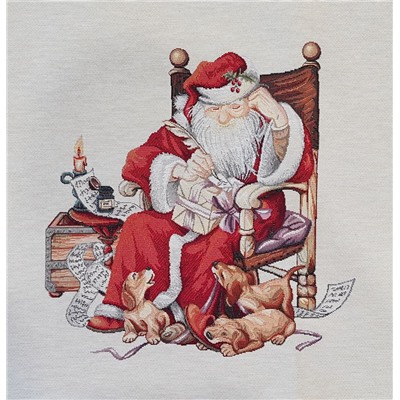 Дед Мороз и щенки Салфетка 44х44 см 4416
