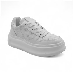 Кроссовки из натуральной кожи В100-3 белые