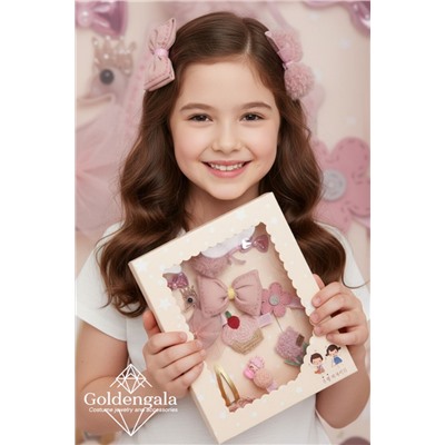 Детский набор аксессуаров для волос в подарочной коробке 10 предметов тип 2