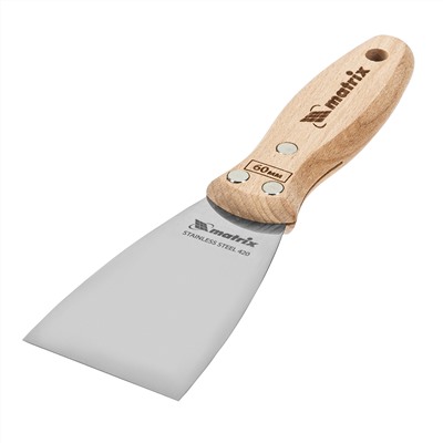Шпательная лопатка из нержавеющей стали, 60 мм, буковая рукоятка, EFP Matrix