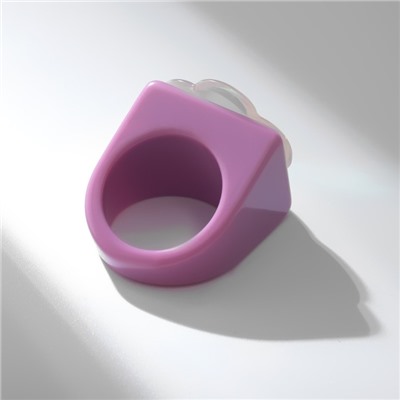 Кольцо пластиковое «Цветок-смайлик», широкое, разноцветное, 17 размер