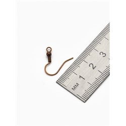 Швензы для сережек-крючки с бусиной (набор 5 пар), бронз