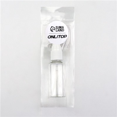 Бутылочка для хранения, с распылителем, 30 мл, цвет прозрачный/белый