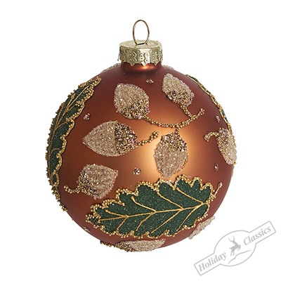 Шар "Волшебная дубовая роща" терракотовый матовый (стекло) 8 см
