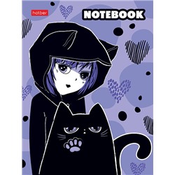 Записная книжка А6 80л кл Я и мой кот тв.переплет Хатбер 80ЗКт6В1_28796/36/Россия