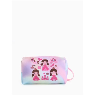 Косметичка-футляр женская с ручкой, объёмная, маленькая, для прокладок, лекарств, косметики, розовая