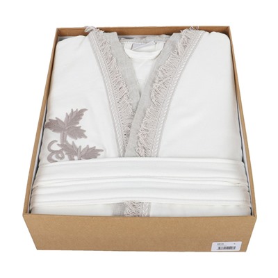 Халат Велюровый Женский (L) Miya Krem Bayan Bornoz Large - EcoCotton