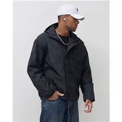 Куртка спортивная мужская весна осень черного цвета 25473Ch