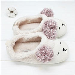 Тапочки «Мишки» кремовые с задником