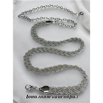 Пояс женский цепочка  универсальный цвет серебро модель 2