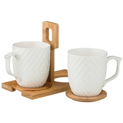 НАБОР КРУЖЕК LEFARD "NATIVE" 2 ШТ. 360 МЛ НА ПОДСТАВКЕ 26,5*11,5*15 СМ (КОР=18НАБ.)