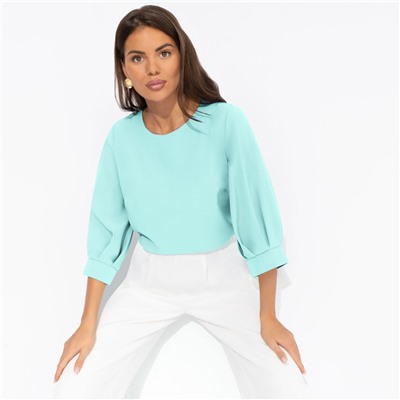 Блуза прямого силуэта, Предвкушение встречи (тиффани)