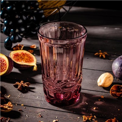 Набор стаканов Magistro «Ла-Манш», 350 мл, 8×12.5 см, 6 шт., стекло, розовый