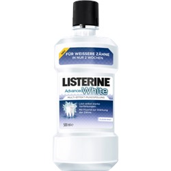 Listerine Advanced , Ополаскиватель для Полости Рта для Защиты Белезны Зубов 500 мл