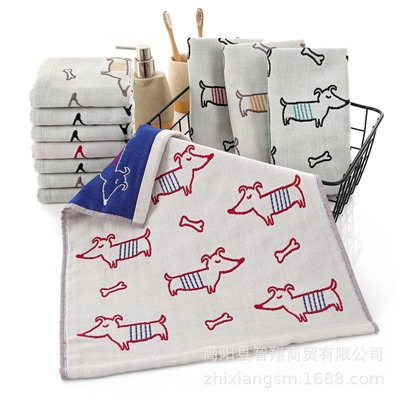 Zhiyang's new Avi bamboo cotton cotton jacquard puppy gauze square scarf soft, breathable water absorption kitchen hanging towel factory price wholesale