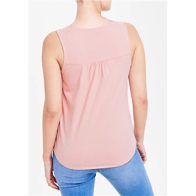 Broderie Button Front Vest Top