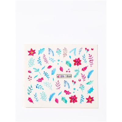 Слайдеры для ногтей «Новогодние веточки», разноцветные