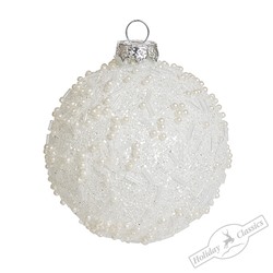 Шар "Снежная буря" (стекло) 8 см
