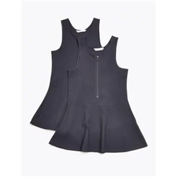 2pk Girls' Regular Skater School Pinafores (2-12 Yrs)