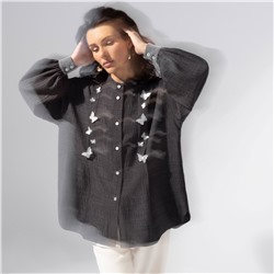 Рубашка с объемным декором, Нежный шум