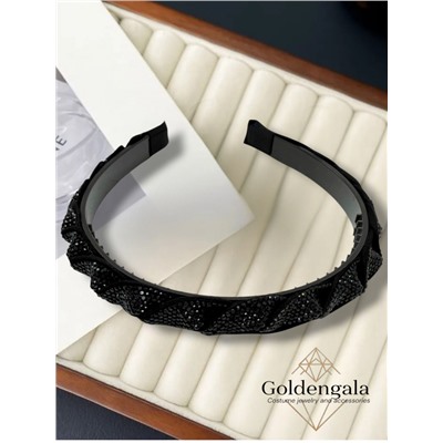 Ободок косичка для волос со стразами Арт ОБ6А/005