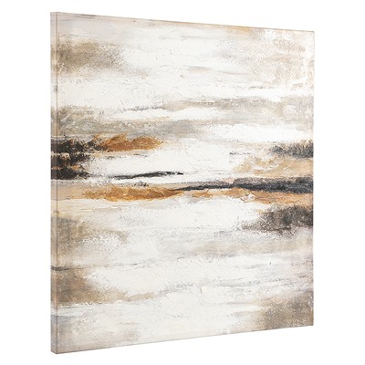 Панно декоративное с ручной росписью By Feel, 80х80 см, бежевое