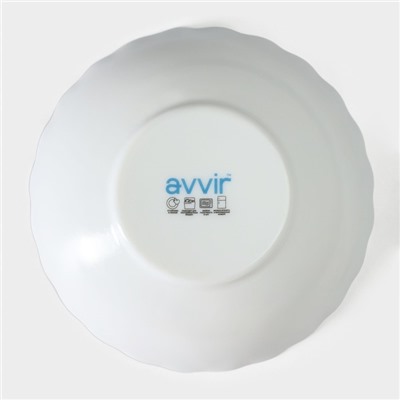 Тарелка глубокая Avvir «Винтаж», 650 мл, 17.5×5.5 см, стеклокерамика, белая