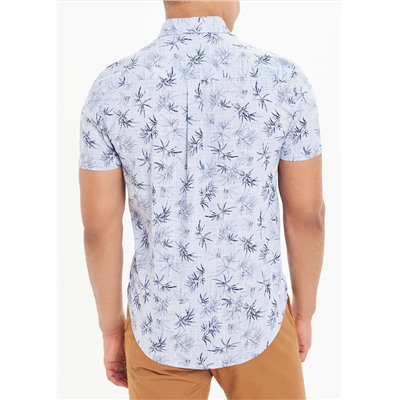 Short Sleeve Leaf Print Shirt