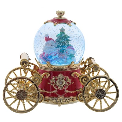 GAEM Фигурка декор "Дед Мороз" в стекл шаре (муз, подсвет, вьюга, 3xAAA н/п), D10 см, L22 W11 H19 см