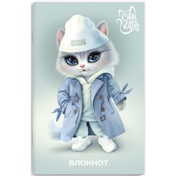 Блокнот 120х185 мм 40л в точку "КОШЕЧКА В ПЛАЩЕ" 69624 Феникс