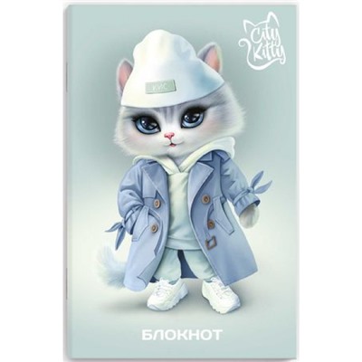 Блокнот 120х185 мм 40л в точку "КОШЕЧКА В ПЛАЩЕ" 69624 Феникс
