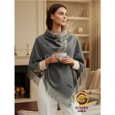 Платок теплый кашемировый однотонный (Меланж) Арт 9039/10 темно-серый
