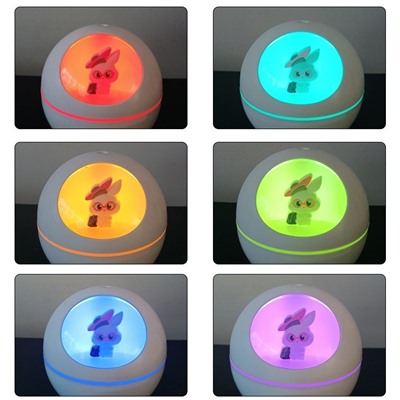 Настольный увлажнитель воздуха - ночник "Bunny in pink glasses", white, (портативный, USB)