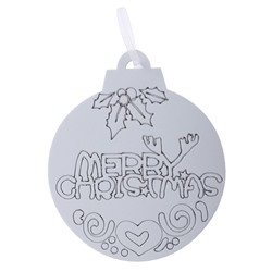 Ёлочное украшение под раскраску «Merry Christmas» 4 шт., кисть