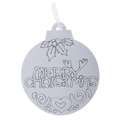 Ёлочное украшение под раскраску «Merry Christmas» 4 шт., кисть