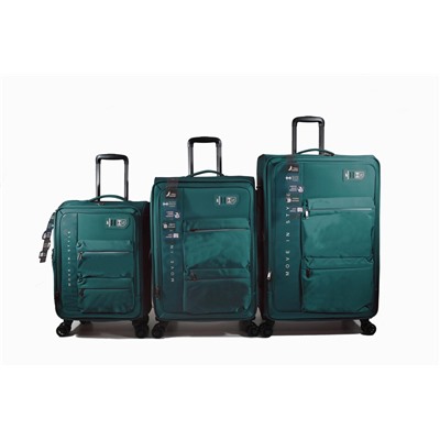 Чемодан ,комплект из 3-х , текстиль, 50124-2 Бирюзовый